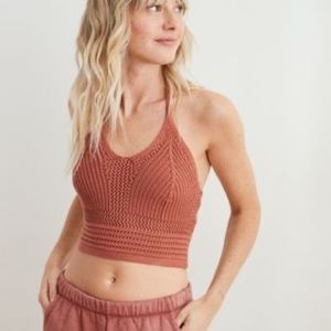 Aerie crochet halter top NWT